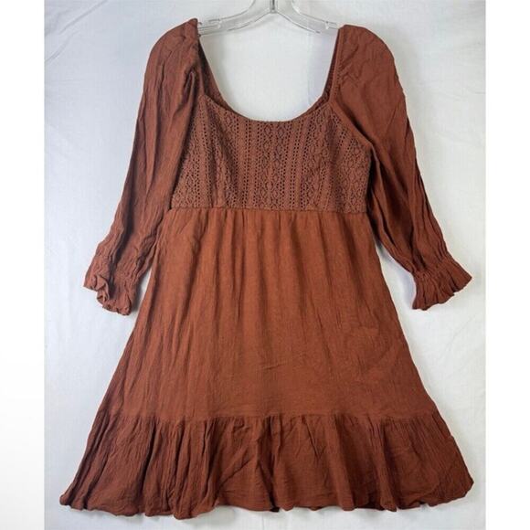 NWT Hollister Peasant dress size Small Short crochet front vintage inspired - Picture 3 of 10
